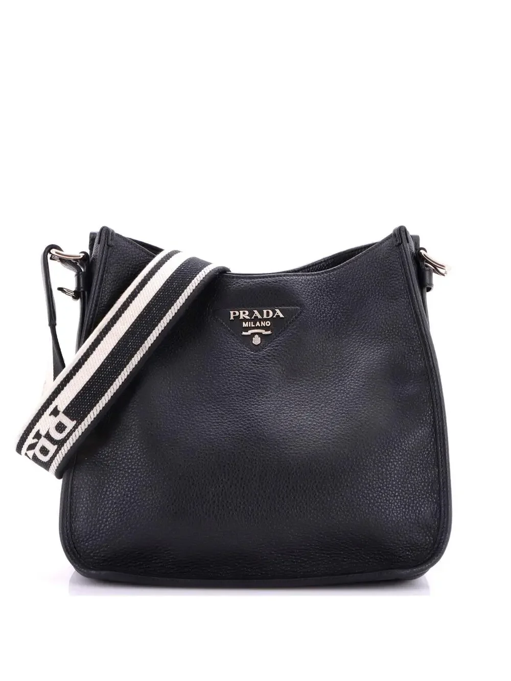 Prada Logo Strap Hobo Leather Medium #322518P23B